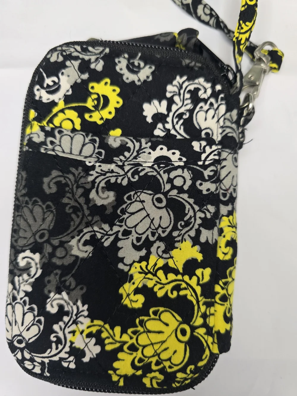 Vera Bradley Black, Yellow & Gray Floral Wristlet  Wallet - Picture 3 of 9